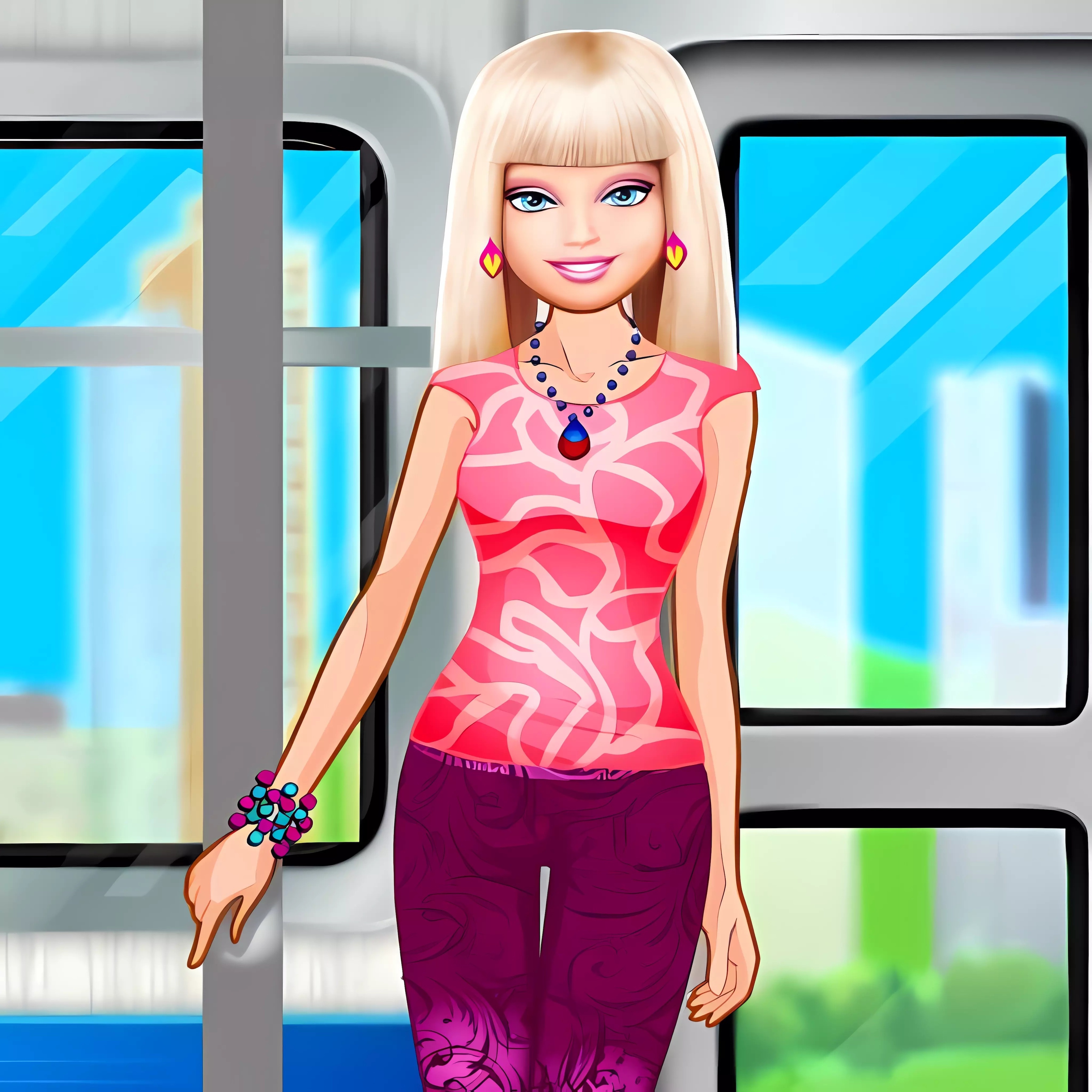 Barbie On The Train