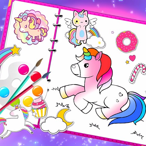 Fabulous Cute Unicorn Coloring Book game play on Friv2Online