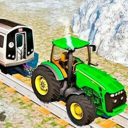 Chained Tractor Towing Train Game